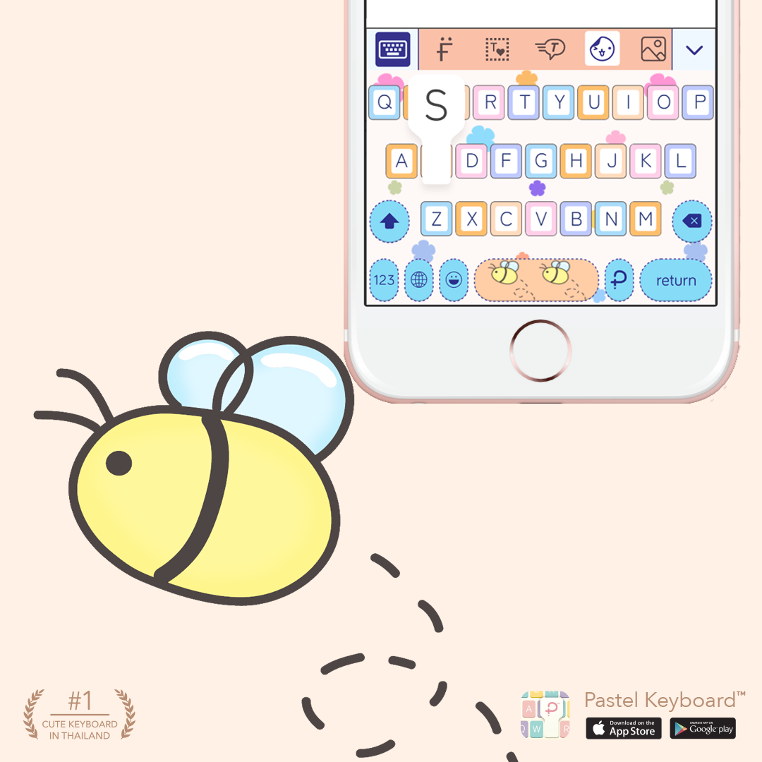 Bee 3 Keyboard Theme⎮(E-Voucher) for Pastel Keyboard App ราคา 69 บาท*ส่งฟรี