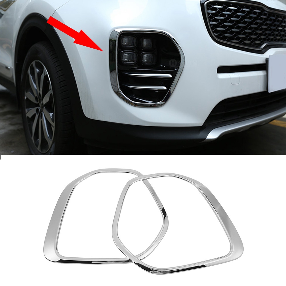 Kimiss bọc đèn Đèn sương mù khung trang trí cho KIA kx5 QL 2015-2018 đèn sương mù Vỏ thay thế nhựa ABS đen Trái & lắp đặt bên phải