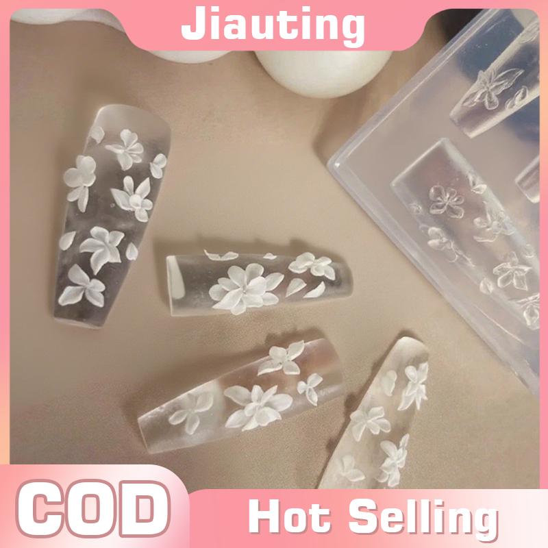Jiauting 3D Hoa Móng Tay Khuôn Tự Làm Silicone Móng Tay Công Cụ Hoa Cánh Hoa Móng Tay Thiết Kế Nhựa Khuôn Móng Tay Nghệ Thuật Khắc Mẫu Làm Móng Tay Thiết Kế