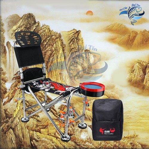 Ghế Câu Đài ghế câu cá địa hình full phụ kiện-Họa tiết Cá chép tuyệt đẹp AnhNamFishing