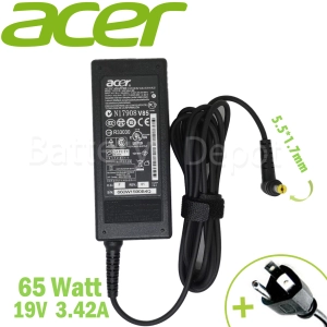 สินค้า Acer Adapter ของแท้ 19V/3.42A 65W หัวขนาด 5.5*1.7mm สายชาร์จ เอเซอร์ อะแดปเตอร์, สายชาร์จ Acer