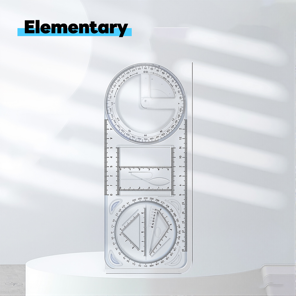 Payoe Penggaris Geometri Multifungsi Penggaris Geometri Geser Putar 22CM Rotary Geometric Drawing Ruler Sekolah Kantor
