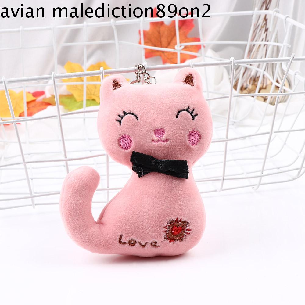 ANMALE 12cm Quà tặng Đồ trang trí đám cưới Buổi tiệc Con mèo Chuỗi chìa khóa Đồ chơi sang trọng Thú nhồi bông dây chuyền túi