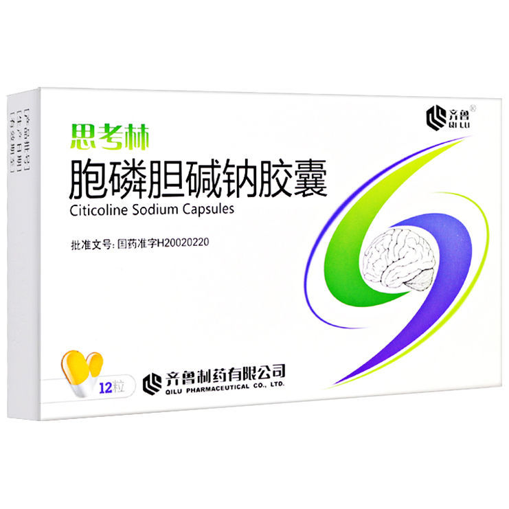 Qilu Citicoline sodium viên nang 0.1g 12 viên nang hộp chấn thương não tai