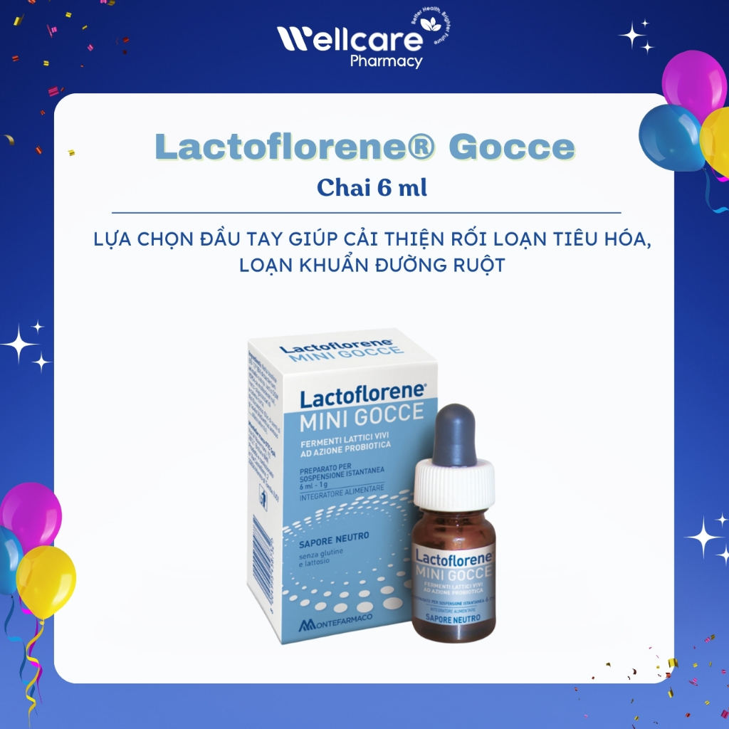 MEN VI SINH LACTOFLORENE® GOCCE - Lọ 6ml Lợi Khuẩn Sống Cho Hệ Tiêu Hóa Của Bé