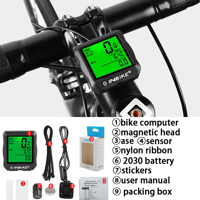 WEST BICKEN MTB Bike Computer Rainproof Wireless/Wired Speedmeter Stopwatch 