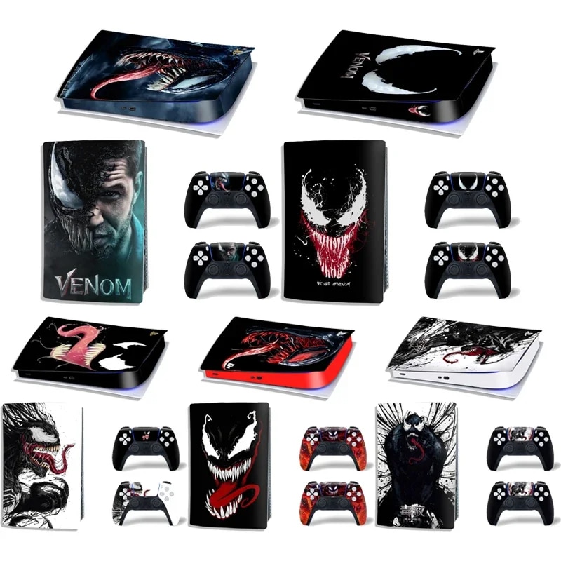 【Limited edition】 Venom Vinyl Skin Sticker For 5 Digital Ps5 Playstation5 Game Console Game Handle Full Cover Protective Film