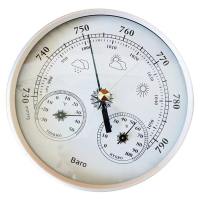 COUPLECOL 3 in 1 Barometer Thermometer Hygrometer Wall Mounted Large Display Indoor Climate Monitor High Quality Waterproof Temperature and Humidity Gauge Weather Station