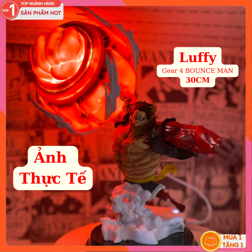 Mô Hình Luffy Gear 4 30cm BOUNCE MAN Mô hình One Piece Figure Mô Hình Anmie One Piece Luffy Vua Hải Tặc