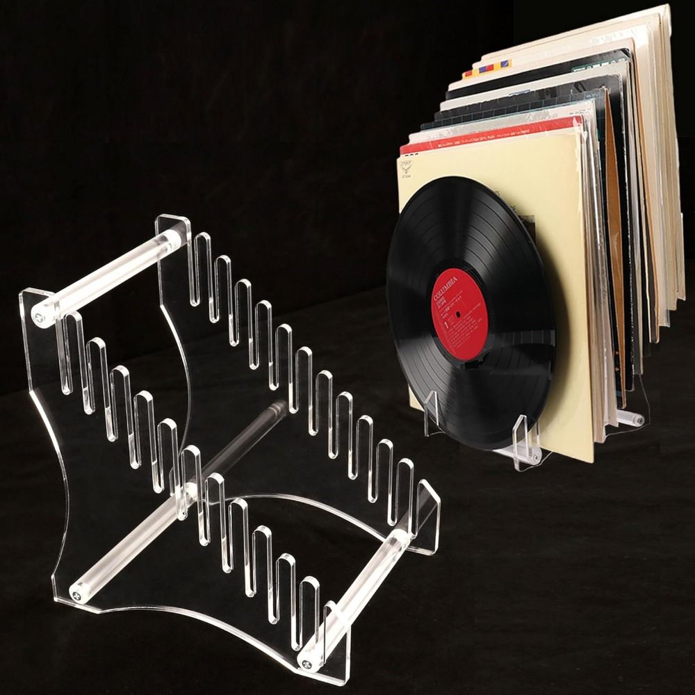 HSNNG Nhiều lớp Giá đỡ đĩa Vinyl 12 Album Không thấm nước Túi đựng tài liệu để bàn Trong/Đen Có thể tháo rời Giá để đĩa mica Tài liệu