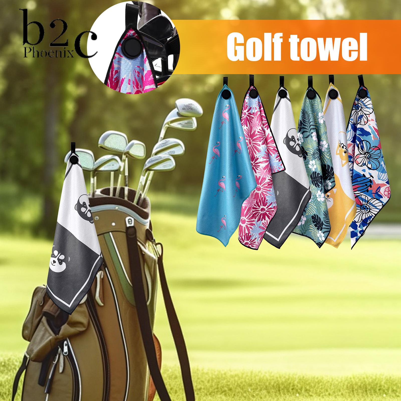 Phoenix B2C Magnetic Golf Towel for Clubs Golf Towel with Magnetic Insert Premium Magnetic Golf Towel with Microfiber Waffle Design Ideal Golf Bag Accessory for Easy Cleaning and Ball Maintenance Printed Golf ราคา 196 บาท*ส่งฟรี