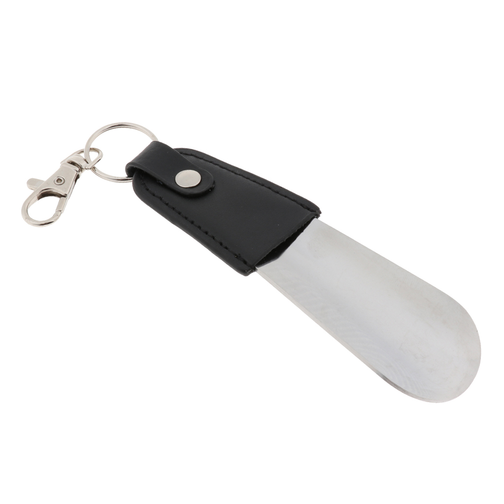 Bnmusic Giày thép không gỉ, quai da shoehorn với Keychain