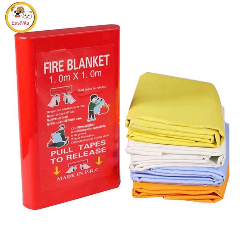 4 Pack Fiberglass Fire Emergency Blanket Fire Blanket 39 x 39 Inch Flame Retardant Fire Suppression Blanket Fireproof Emergency Survival Safety Cover For Kitchen Home Car Office Warehouse
