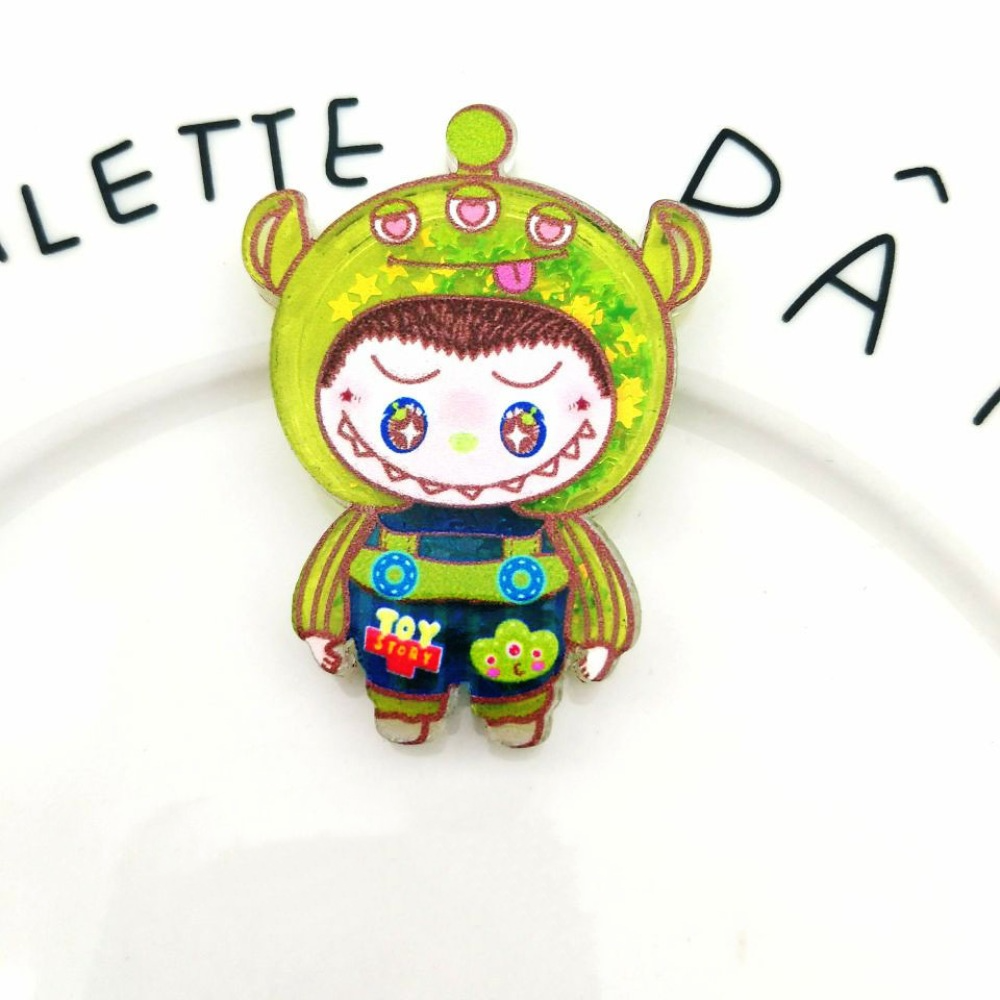 Irctbv dễ thương labubu Mặt dây chuyền Acrylic Cát chảy tự làm đai móc chìa khóa popmart phụ tùng vỏ điện thoại Phụ kiện Quà Tặng