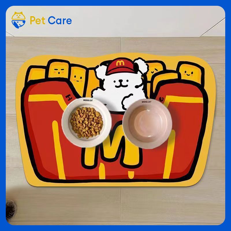Pet Care Miếng lót đĩa đặc biệt cho chó mèo hoạt hình dễ thương miếng lót ly thấm hút chống trượt nhanh KHÔ CHĂM SÓC tốt nhung pha lê