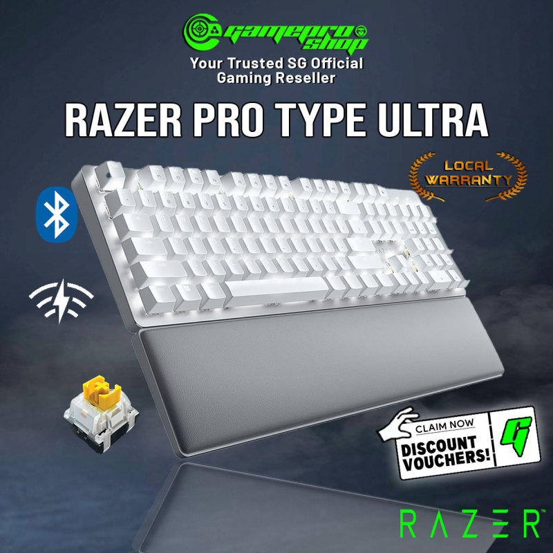 Razer Pro Type Ultra Wireless Mechanical Keyboard for Productivity Keyboard Bluetooth , RZ03-04110100-R3M1 (2Y) Singapore