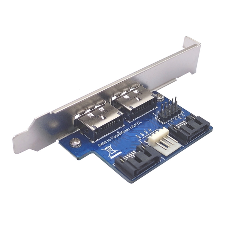 【XIJ】-Desktop Computer Dual Port SATA to Power ESATA ESATAp 9Pin to USB 2.0 Converter Expansion Rear Bracket Card