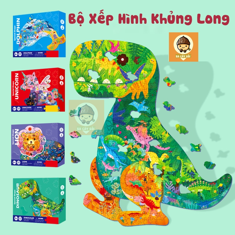 Bộ đồ chơi xếp hình Khủng Long, Pony ,Cá Voi, Sư tử độc đáo dành cho bé
