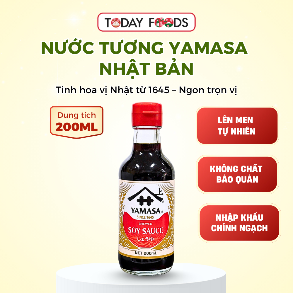 Nước Tương Yamasa Soy Sauce 200ML – Nước tương Nhật Bản lên men tự nhiên, hương vị đậm đà