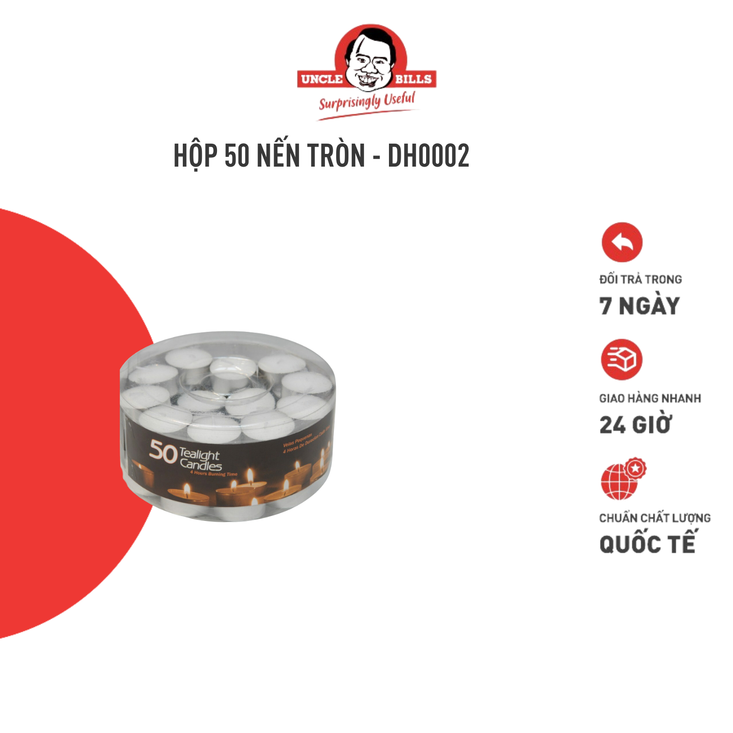 Hộp 50 nến tròn nhỏ ubl dh0002