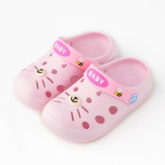 2-8y Trẻ Em dép giày sục mùa hè cho bé trai Cô Gái Mèo hoạt hình Dép Trẻ Mới Biết Đi Ong dép đi biển Non-Slip Phẳng Trẻ Em giày làm vườn Y15