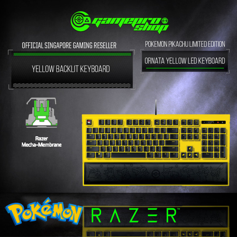 Razer Pokemon – Pikachu Limited Edition Backlit Keyboard - RZ03-02043700-R3D1 (2Y) Singapore