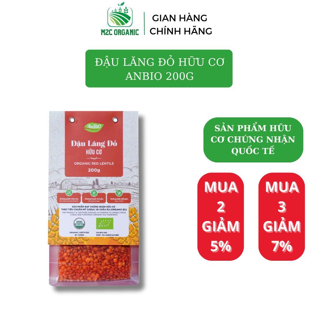 Anbio Organic Red Lentils 200g