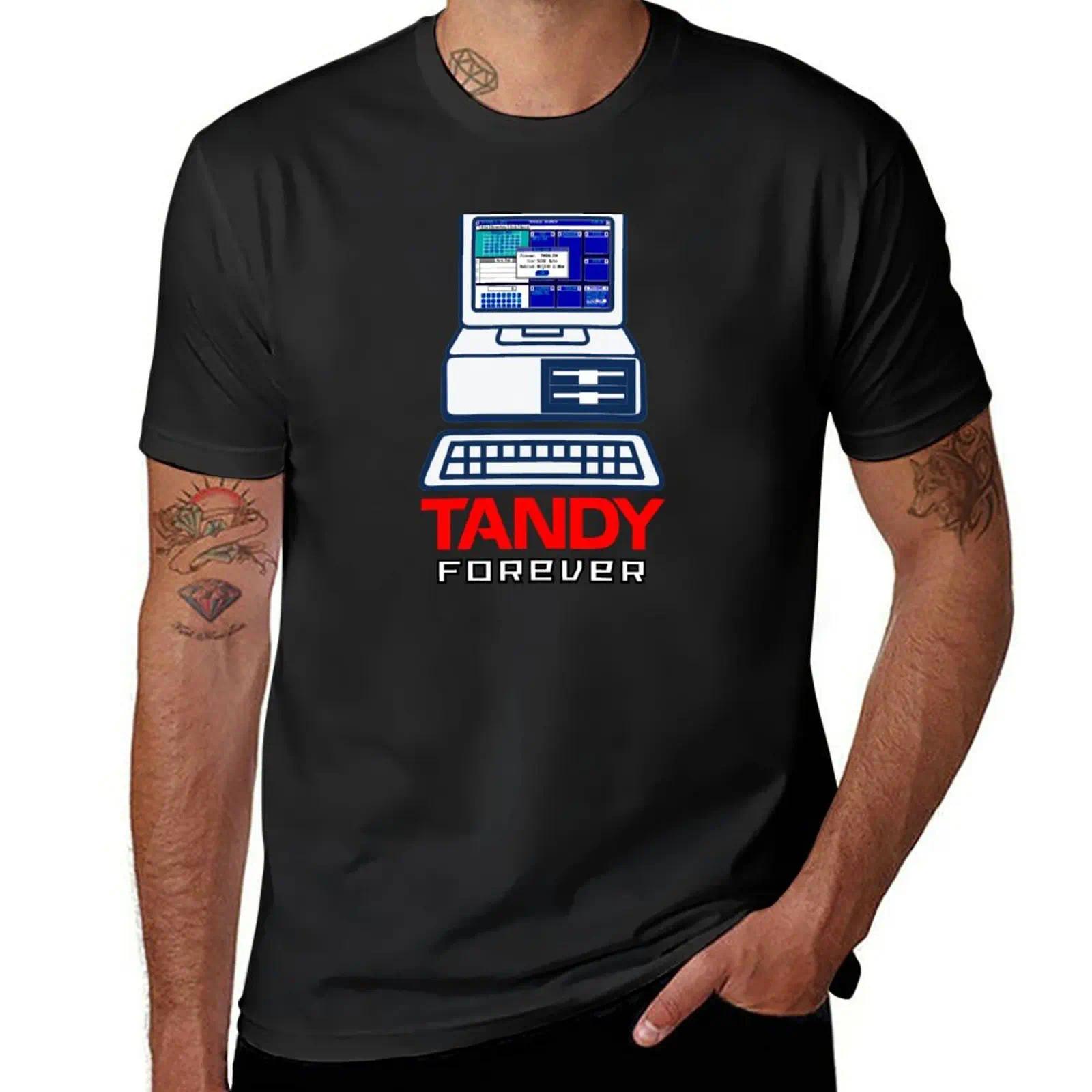 T-shirt for A Boy Heavyweight T Shirts for Men New Tandy Forever Vintage Computer Men Clothing Graphic Oversized Summer Funny