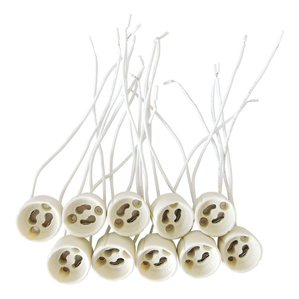 EMPIRICAL 10PCS Socket Lamp Holder GU10 Wire Connector Light Base Light Fittings Ceramic LED Bulb LED Halogen Light