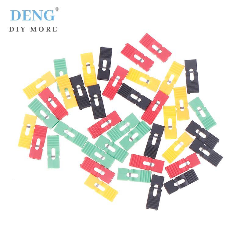 🔥【Special price】🔥singg poy 100pcs Jumper cap 2.54mm Pitch pin tiêu đề kết nối dài loại Jumper cắm Bìa DIY sửa chữa các bộ phận