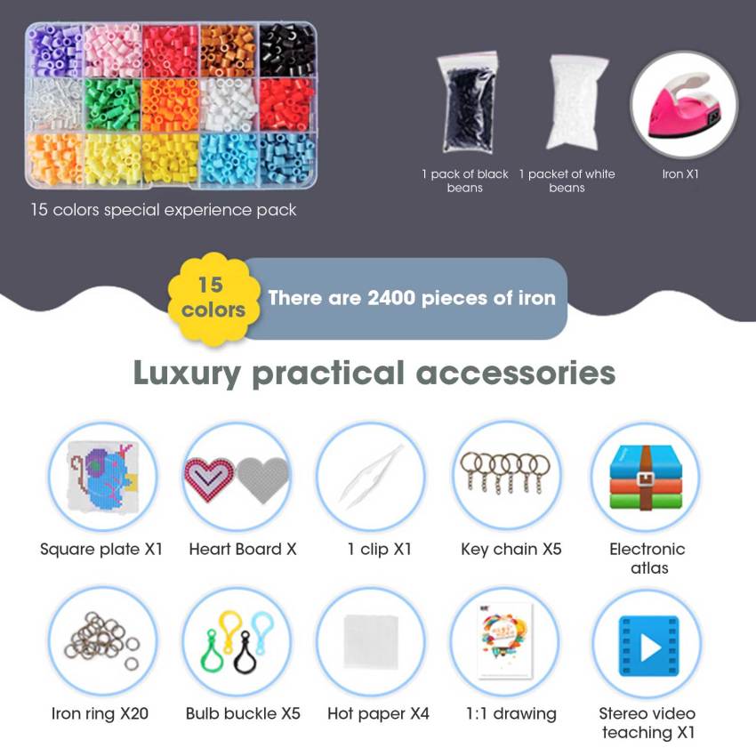 5mm patchdou DIY handmade set - kindergarten educational toys, three-dimensional pixel puzzles, creative handmade for girls, early childhood education gifts