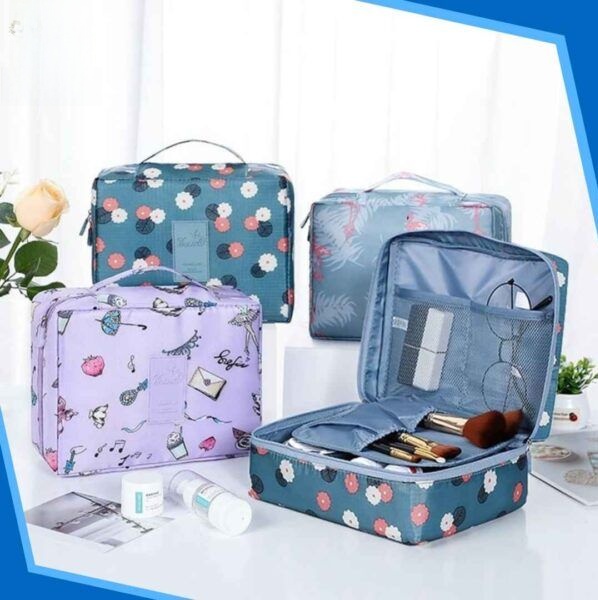 New Travel Waterproof Zipper Cosmetic bag Toiletry Bag Makeup pouch Women Cosmetic organizer Nylon Make Up Organizer Women's Handbag portable storage travel bag Storage Female Make Up Case