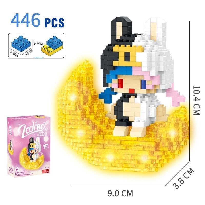 Lego 12 cung hoàng đạo phát sáng -Mô hình lắp ráp 3D có đèn led nhiều nhân vật hoạt hình cung hoàng đạo đáng yêu cho bé ngọc thịnh