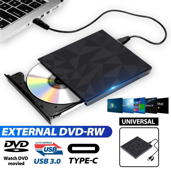 Bảng giá Ổ Đĩa DVD USB 3.0 & Type C, Trình Điều Khiển Đầu Ghi CD Máy Ghi Đọc Tốc Độ Cao Không Ổ Đĩa, Đầu Đọc DVD-RW Ngoài Phong Vũ