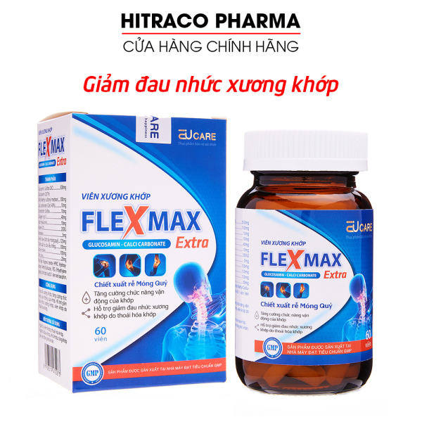 Viên xương khớp Glucosamine Flexmax giảm đau nhức mỏi xương khớp, giảm thoái hóa khớp, tăng chất nhầy dịch khớp - Chai 60 viên giá rẻ