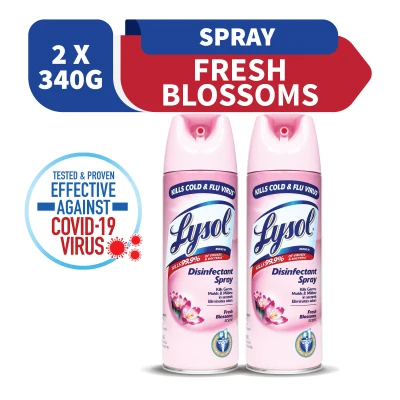 2x Lysol Disinfectant Spray Fresh Blossom 340GM