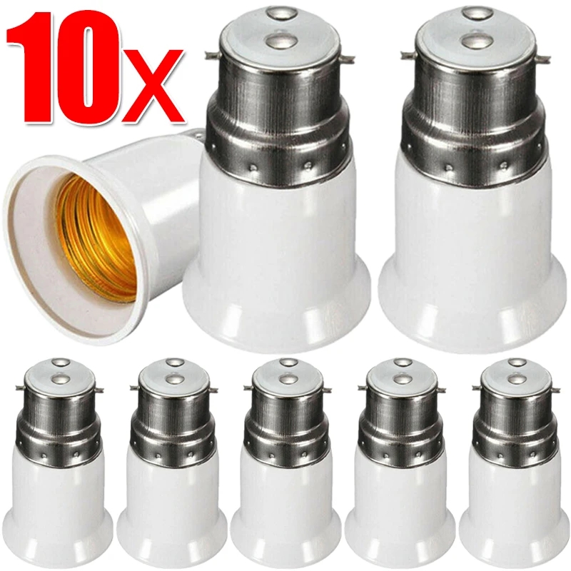 10 cái đèn Ổ cắm chuyển đổi B22 để E27 bóng đèn Led chuyển đổi bộ chuyển đổi đèn đèn cơ sở chuyển đổi bóng đèn ổ cắm phụ kiện