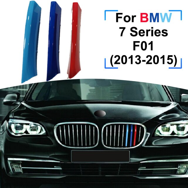 yingke Zemar 3pcs Abs For Bmw F01 F02 G11 G12 Series 7 Car Racing Grille Strip Trim Clip M Power Performance Accessories 13-19