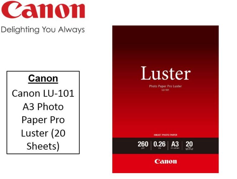 Canon LU-101 A3 Photo Paper Pro Luster (20 Sheets) LU101 Singapore