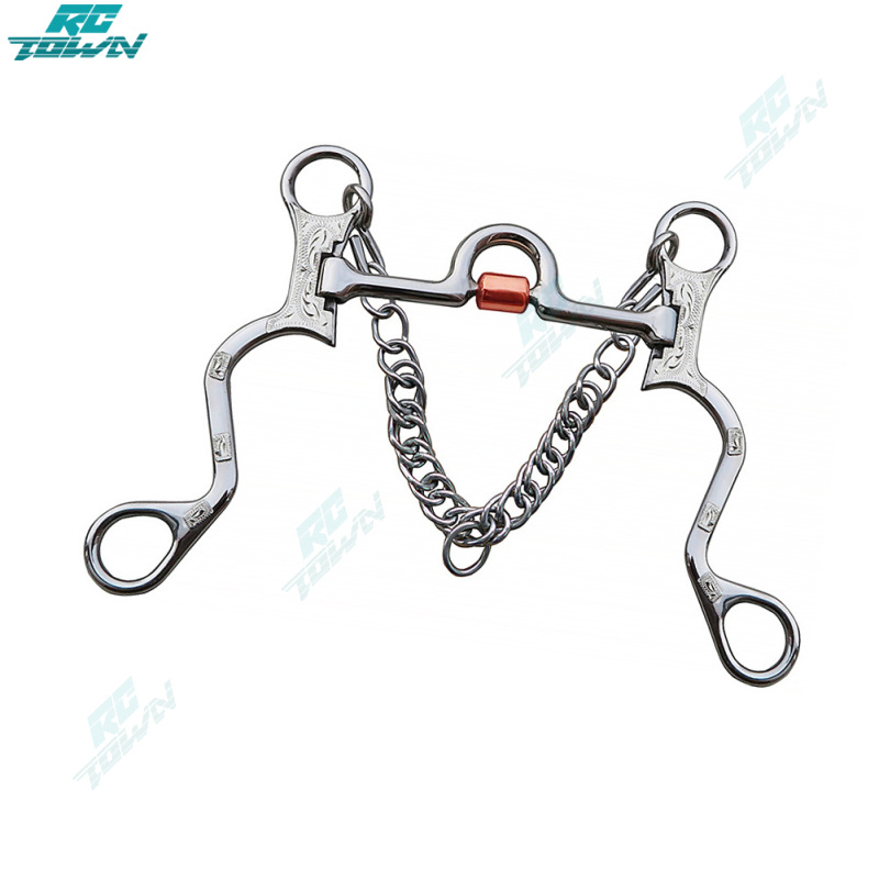 RCTOWN,2023 Horse Snaffle Curb Bit Stainless Steel Training Horse Bit Port