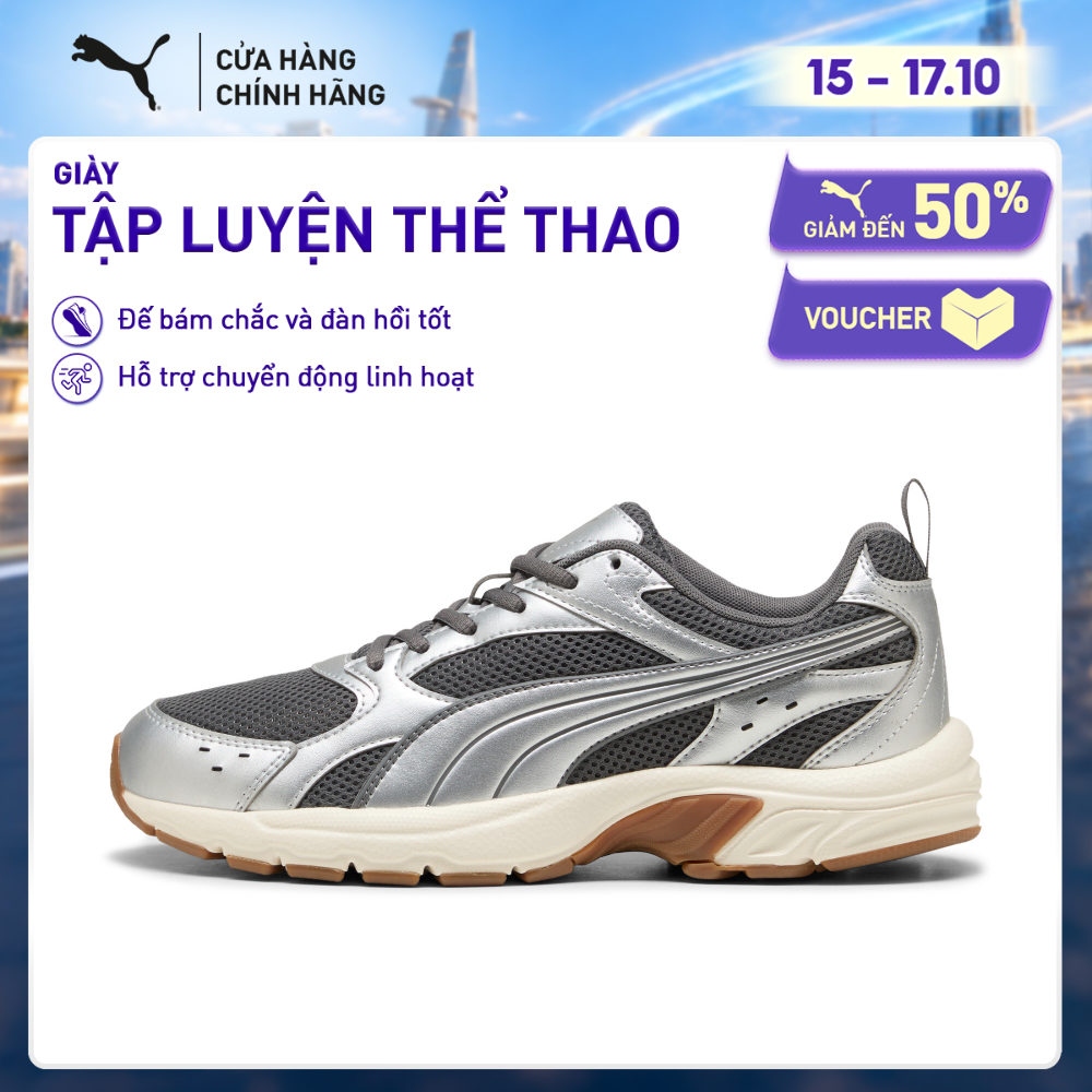 Giày Thể Thao PUMA Unisex Milenio Tech LT Cool Dark Gray-Silver Màu Xám