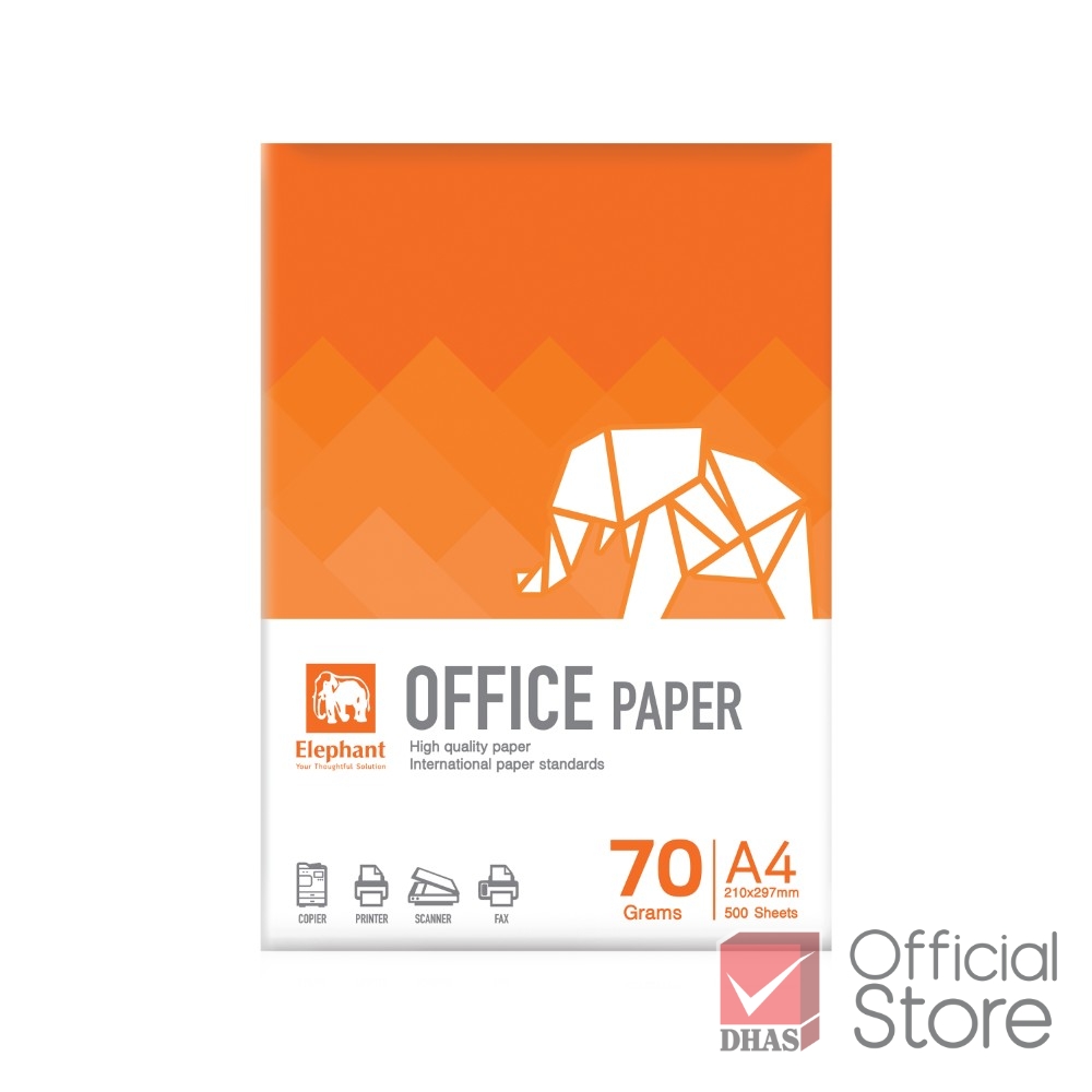 Ream Giấy In Elephant A4 70gsm 500 Tờ Trắng Sáng Mịn Đều In Rõ Nét