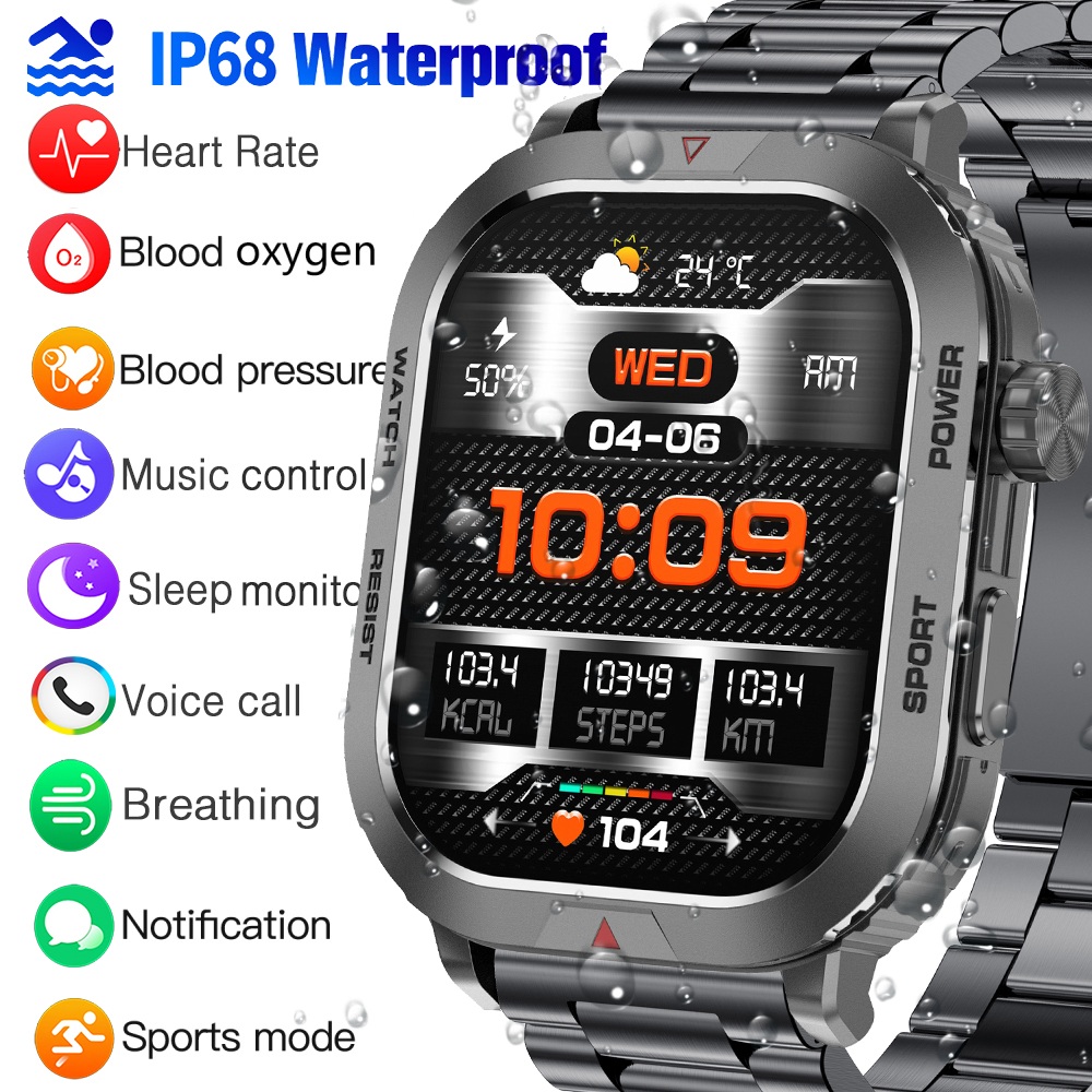 Z66 Smart Watch For Huawei Heart Rate Blood Pressure Oxygen Body Temperature Monitoring Smartwatch For Men Women Bracelet Bluetooth Call IP68 Waterproof Sport Fitness Tracker ราคา 639 บาท*ส่งฟรี