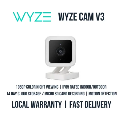 Wyze Cam V3 1080p HD Indoor Wireless Smart Home Camera with Night Vision, 2-Way Audio, Works with Alexa/Google