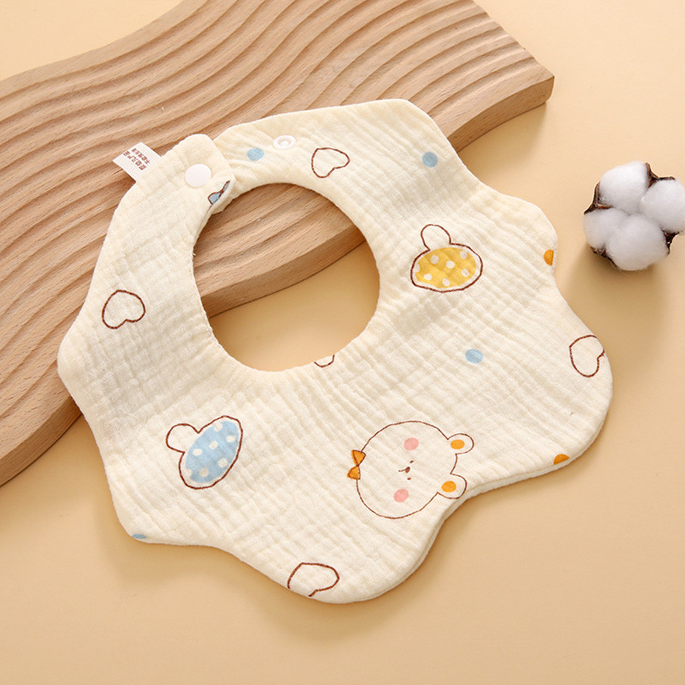 Drool Bib Newborn Bayi Cotton Gauze Class A 6-Layer Waterproof Pure Double Side