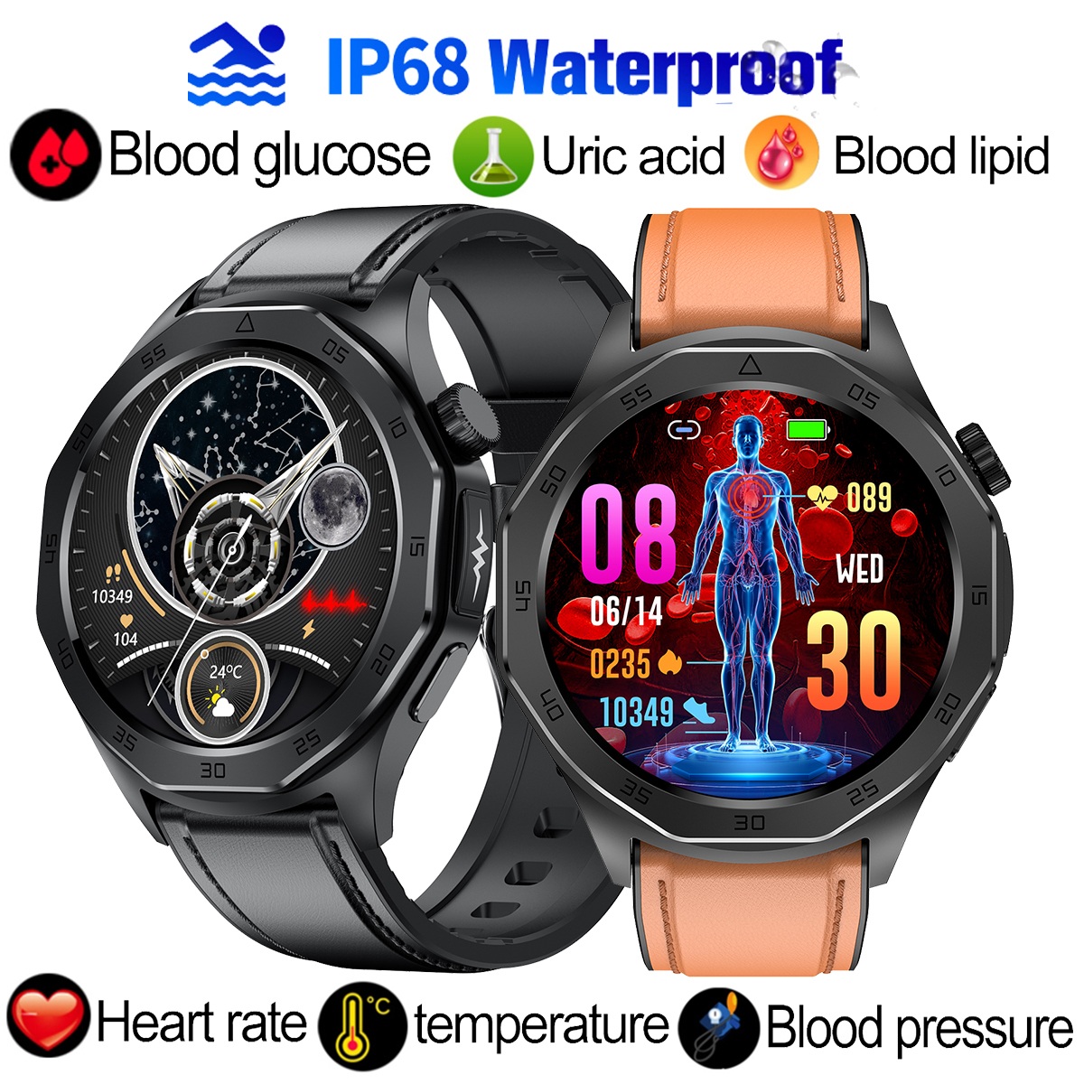 [ET480 Smart Watch For Huawei Blood Glucose Blood Lipid Uric Acid Body Temperature Monitoring Men Women Bracelet Bluetooth Call Waterproof Sport Fitness Tracker,ET480 Smart Watch Blood Glucose Blood Lipid Uric Acid Body Temperature Monitoring Men Women Br ราคา 1,470 บาท*ส่งฟรี