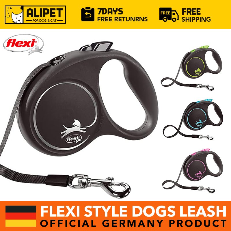 Flexi Black Design Retractable Pet Dog Leash Fashionable and Vibrant Quick Brake Smooth Leash Simple Operation Easy to Walk Dogs - ยี่ห้อ Flexi ราคา 1,007 บาท*ส่งฟรี