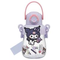 Skater Straw Water Bottle 650ml w/ 3D Mascot Kuromi/ Hello Kitty/ Cinnamoroll/ My Melody/ Dinosaur/ Girls Boys Kids PRMC7ST