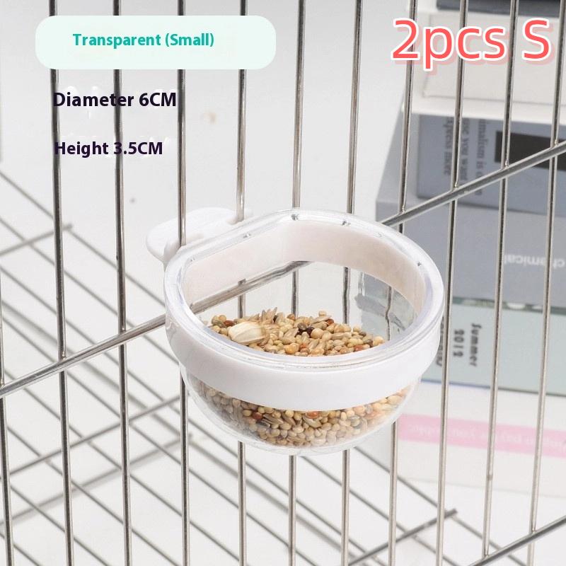 [HUSTOM] COD Bird Feeding Bowl Detachable Transparent Bowl Plastic Food Cup For Cage Convenient Hanging Seed Water Feeder For Parrots - 3