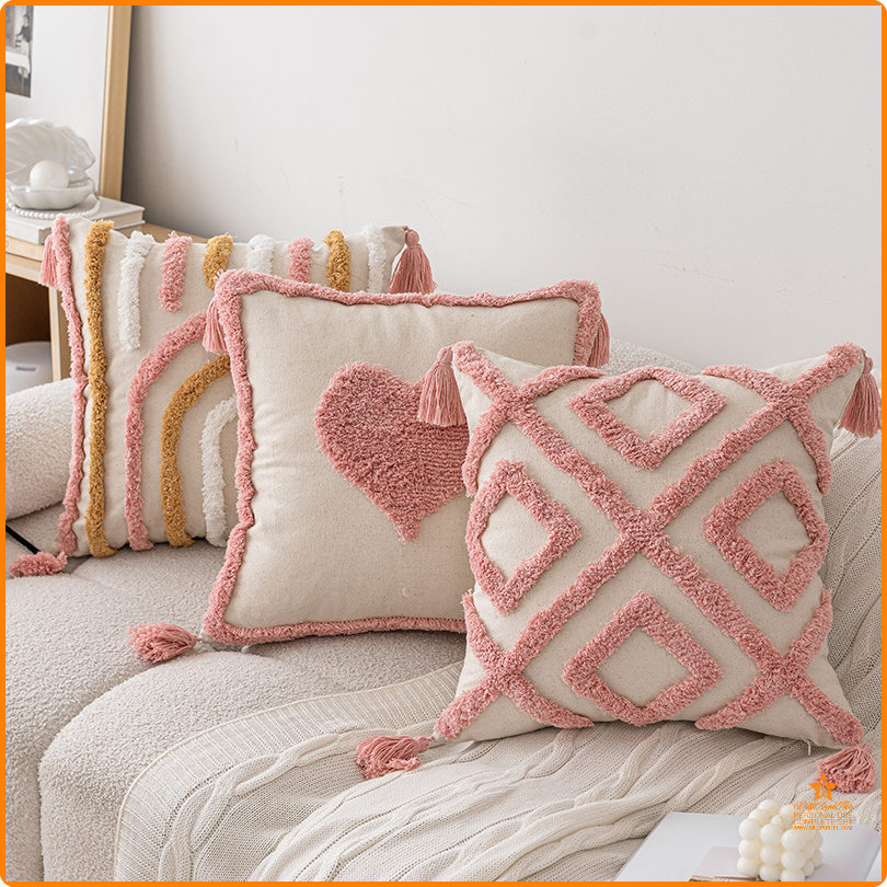 [op105] Nordic Pillow/Cushion Cover 45x45 Pink Decorative Pillows for Couch Sofa Living Room Plush Pillows for Home Decor Valentine Day ราคา 637 บาท*ส่งฟรี